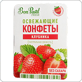 Освежающие конфеты Bon Pastil "Клубника" без сахара, 8 штук