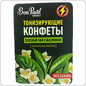 Тонизирующие конфеты Bon Pastil "Зеленый чай с жасмином" без сахара, 8 штук