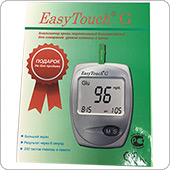 100 тест-полосок EasyTouch Глюкоза + Глюкометр EasyTouch G в подарок