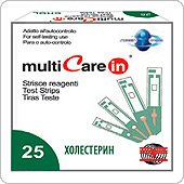 Тест-полоски Multicarein на холестерин, 25 штук