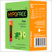 Гель от гипогликемии HypoFree со вкусом яблока 1 хе, 10 штук