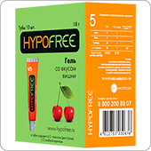 HypoFree - Гель от гипогликемии со вкусом вишни 0.5 хе, 10 штук