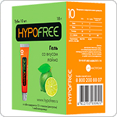 HypoFree - Гель от гипогликемии со вкусом лайма 1 хе, 10 штук