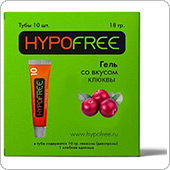 Гель от гипогликемии HypoFree со вкусом клюквы 1 хе, 10 штук