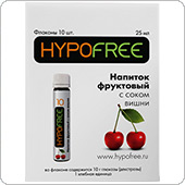 HypoFree - Напиток от гипогликемии ВИШНЯ 1 хе, 10 штук