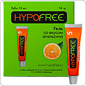 Гель от гипогликемии HypoFree со вкусом апельсина 0,5 хе (половинка), 10 штук