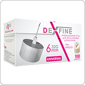 Иглы для шприц-ручек Дексфайн 6 мм (Dexfine) 32G, 100 штук