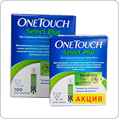 Тест-полоски Ван Тач Селект Плюс 100 штук (OneTouch Select Plus) + 25 тест-полосок в подарок