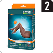 Колготки компрессионные прозрачные для беременных B.Well JW-327 (размер 2, цвет Nero)