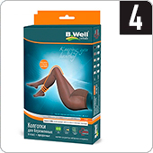 Колготки компрессионные прозрачные для беременных B.Well JW-327 (размер 4, цвет Nero)