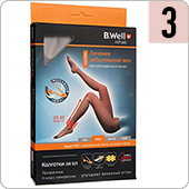Колготки компрессионные прозрачные B.Well JW-321 (II кл.компрессии, размер 3, цвет Natural)