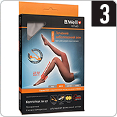Колготки компрессионные прозрачные B.Well JW-321 (II кл.компрессии, размер 3, цвет Nero)