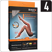 Колготки компрессионные прозрачные B.Well JW-321 (II кл.компрессии, размер 4, цвет Nero)