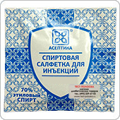 Спиртовая салфетка для обработки мест инъекций