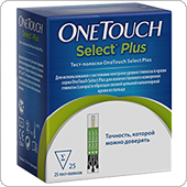 Тест-полоски Ван Тач Селект Плюс 25 штук (OneTouch Select Plus)