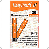Тест-полоски ИзиТач (EasyTouch) мочевая кислота, 25 штук