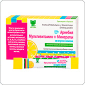 Арнебия - Мультивитамин и минералы со вкусом лимона, 10 пакетиков по 5 г
