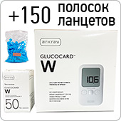 Глюкометр Глюкокард W (полный комплект на 150 измерений)