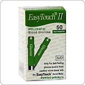 Тест-полоски ИзиТач (EasyTouch) глюкоза (сахар в крови), 50 штук