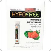 HypoFree - Напиток от гипогликемии КЛУБНИКА 1 хе, 10 штук