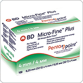 Иглы Микрофайн Плюс 4 мм Пента Поинт (BD Micro-Fine Plus Penta Point), 100 штук