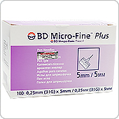 Иглы Микрофайн Плюс 5 мм (BD Micro-Fine Plus), 100 штук
