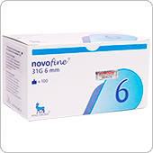 Иглы НовоФайн 6 мм (Novo-Fine 31G), 100 штук