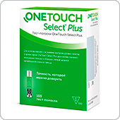 Тест-полоски Ван Тач Селект Плюс 100 штук (OneTouch Select Plus)