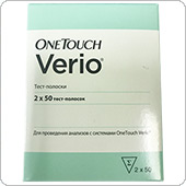 Тест-полоски ВанТач Верио 100 штук (OneTouch Verio)