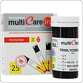 Тест-полоски Multicarein на триглицериды, 25 штук