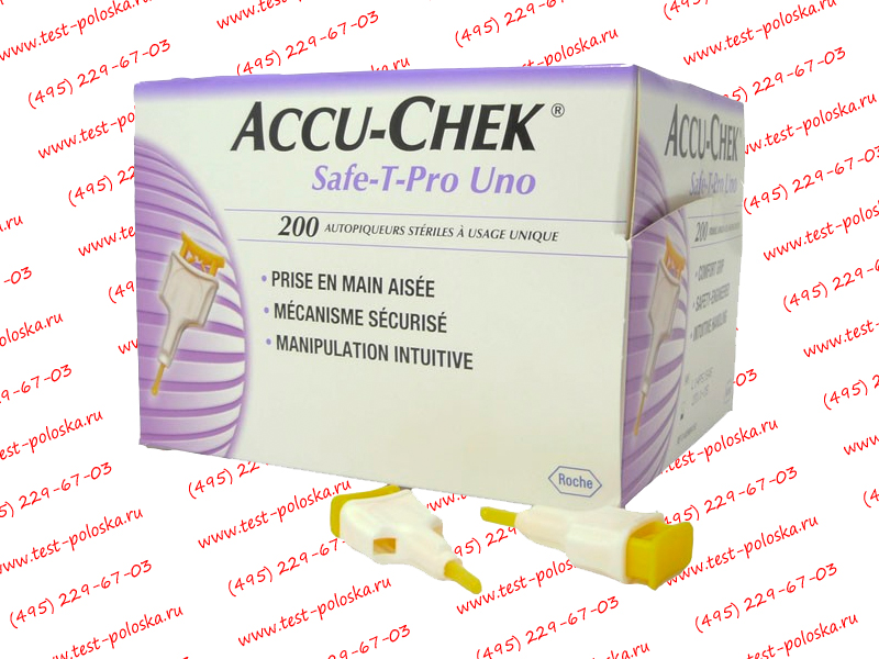 Одноразовые ланцеты Accu-Chek Safe-T-Pro Uno, 200 штук Акку-Чек Сейф Т ...