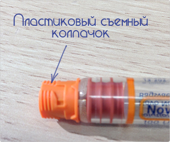 Пластиковый съемный колпачок с пенфилла новорапида с резьбой